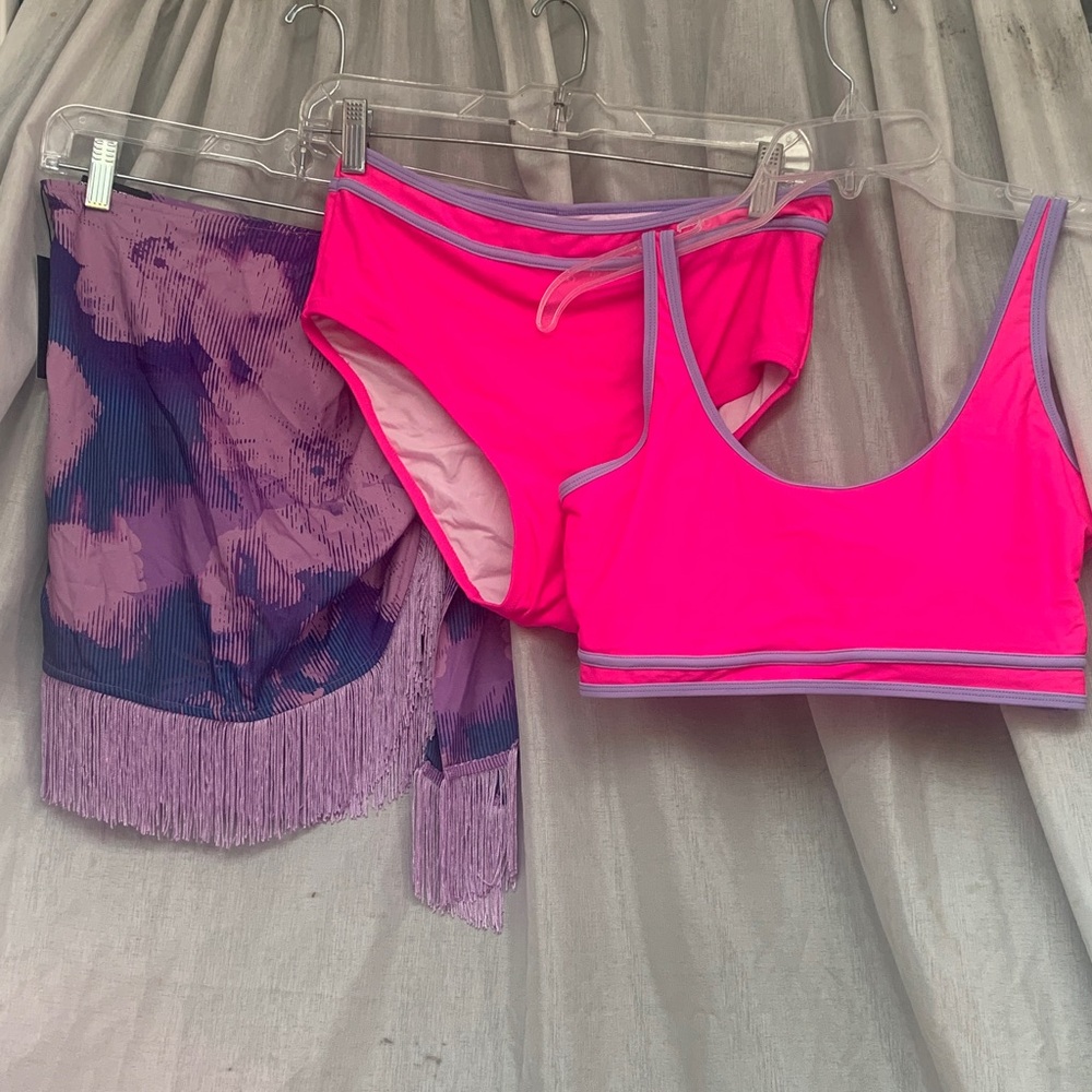 Stylish Pink and Purple Bikini Set
